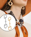 4 Piece Horse Bit Buckle Set In Silver And Gold D Ring Snaffle Bit Connectors Double Silk Scarf Ring used on woman's scarf