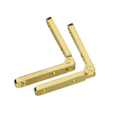 Durable Mini Hinges For Wooden Jewelry Box Chest Case Gold Brass 90 Degree Opening Hidden Hinges With 20 Screws 30x30mm