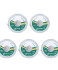 Five spools of 5 Piece Solder Wick Set For Electronics Repair, Alloy Copper Desoldering Braid In 1.5mm To 3.5mm Widths, Great For Circuit Boards PCBs DIY Projects, High Absorption Low Residue For Easy Solder Removal on white background