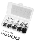 120 Piece Snap Ring Assortment Kit M1.5 To 10 External Retaining Rings E Clip Set Open Design For Easy Attachments In Workshops And Repairs, Heavy Duty Metal Construction, Durable And Wear Resistant. In clear organizer case with assorted black snap rings