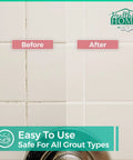 Grout Cleaner Bundle With Grout Brush Included For Deep Cleaning And Stain Busting, before and after tile grout cleaning result