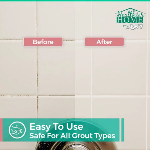 Grout Cleaner Bundle With Grout Brush Included For Deep Cleaning And Stain Busting, before and after tile grout cleaning result