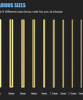 Set of diverse size brass rods including 20 Pieces 2Mm Brass Rods For DIY Crafting Lathe Bar Stock 100Mm Long, ideal for crafting projects.