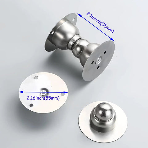 Mini Magnetic Door Stopper 2 Pack, Heavy Duty Stainless Steel Door Stop With Ultra Short Soft Catch Keeps Doors Open Securely