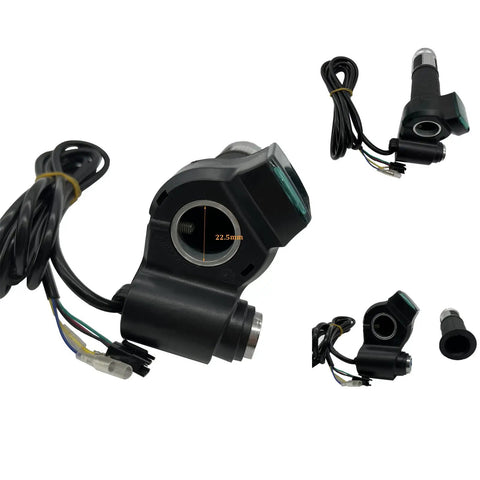 Universal E Bike Throttle Grip With LCD Voltage Display For Scooters And Bicycles Auto Detect 12V To 84V Silver Aluminum Alloy And Rubber Smooth Grip Easy Install Compatible With Most Electric Vehicles