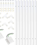 26 Foot H Track Lighting Rails Kit With Floating Canopy Connector White H Type Rails End Caps Live End Feed TL Connector