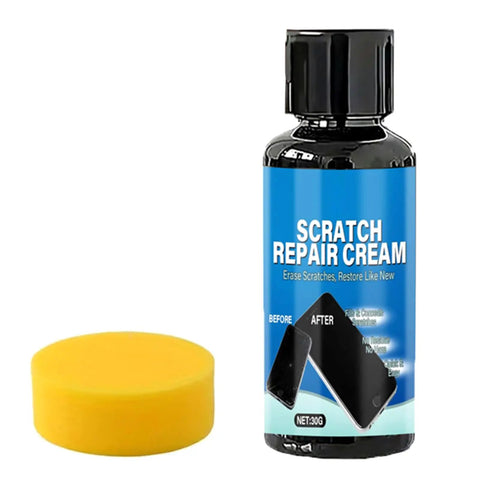 Bottle of Scratch Repair Cream with sponge for Scratch Remover Compound For Smartphone Screens With Quick Fix Technology Erases Scratches On The Go