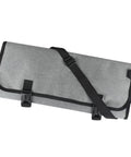 Large Capacity Chef Knife Roll Bag With Compartments For Camping Picnics And Hiking Heavy Duty Knife Roll Case in grey with clasp