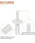 Nylon Nail Drive Anchors Mushroom Type One Hundred Pack White Diameter One Quarter Inch And Expansion Three Quarter Inch Durable Nylon