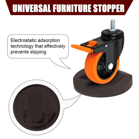 Solid Silicone Caster Cups No Slip Furniture Wheel Stoppers for All Floors and Wheels on Sofas Chairs and Beds Prevent Scratches Set of 8 Durable