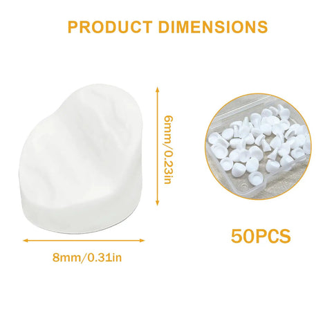 Top Shelf Fifty Pack Entry Door Plugs For Screw Holes In Crisp White Plastic With An Easy Texture Surface, 8mm, 50PCS.