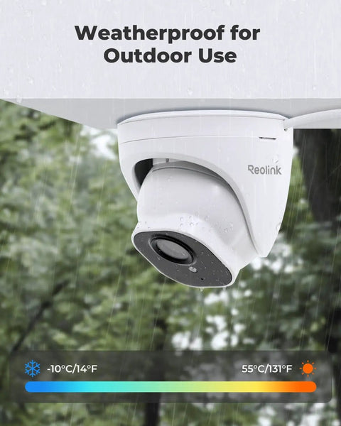 Hardwired Outdoor Security Cam PoE Dome With 5MP HD Night Vision, Smart Human Vehicle Animal Detection, weatherproof design