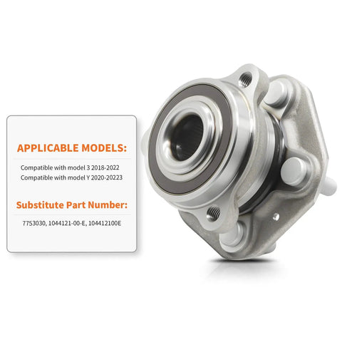 Tesla Front Wheel Hub Bearing Assembly Drop In Replacement for Model 3 2018 2019 2020 2021 2022 and Model Y 2020 2021 2022 AWD