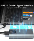 Killer Dual Bay M.2 NVMe RAID Enclosure showcasing USB3.2 Gen2X2 Type-C interface for 20Gbps transfer rates.