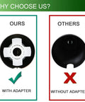 Comparison image of Matte Black Slip Fit Tub Spout With Diverter Bathroom Faucet Wall Mount, with and without adapter