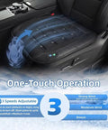 Tesla Cybertruck Cooling Seat Cushion Featuring Active Ventilation Fan Breathable Mesh Cover with adjustable speed settings.