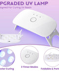 Ultimate UV Resin Jewelry Kit With 250g Clear Resin And Upgraded Light showing foldable UV lamp close-up