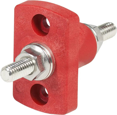 Red mounting stud for 12 Position Circuit Breaker Block With Negative Bus Beige For Marine Use 32V DC 32A Per Circuit 100A Per Block