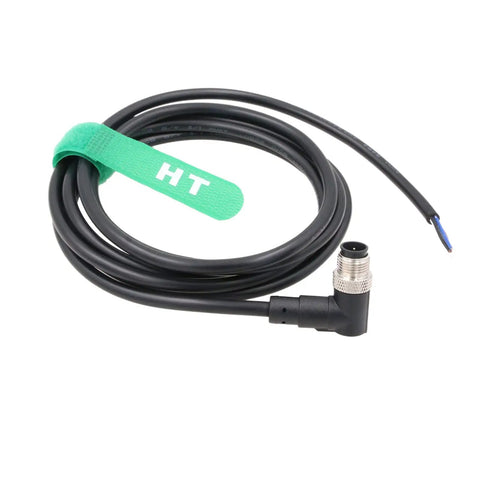 Pro Grade 4 Pin M12 A Coded Actuator Sensor Cable With Right Angle Male To Flying Leads, 2M Shielded Signal Cable for Industrial Automation