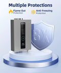 Premium Propane Tankless Water Heater Delivers Rock Solid 3.6 Gpm Instant Hot Water for family with flame out protection features.