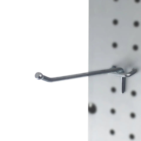 Heavy Duty Metal Pegboard Hooks 6 Inch J Style 50 Pack For Pegboards And Shelving Black Coated One Quarter Inch Hole Fit Durable Garage Organization