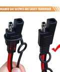 Rock Solid Hella Durable 8 Pack Sae 2 Pin Socket Covers shown securing SAE connectors with threaded sleeves for protection.