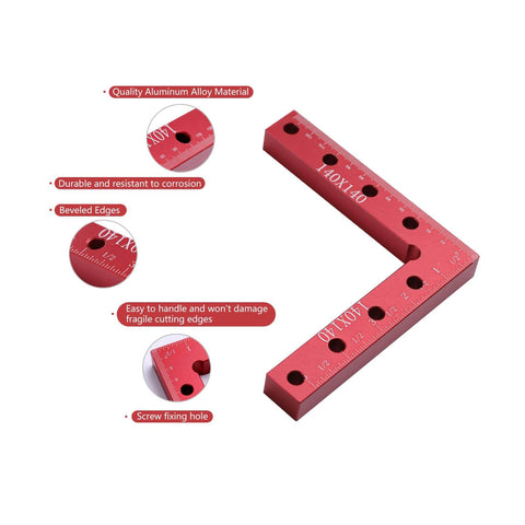 90 Degree Positioning Squares Right Angle Clamps For Woodworking, 140mm Aluminum Alloy Corner Clamp with beveled edges and screw fixing hole