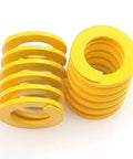 Heavy Duty Compression Die Springs Built Tough For Quick 3D Printer Heat Bed Leveling, yellow solid steel wire coils stacked.