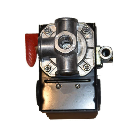 Top view of Air Compressor Pressure Switch One Quarter Inch FNPT, Adjustable 145 To 175 PSI, Four Port, 24 Amp, 120/240V, Replacement Part 5140112-24