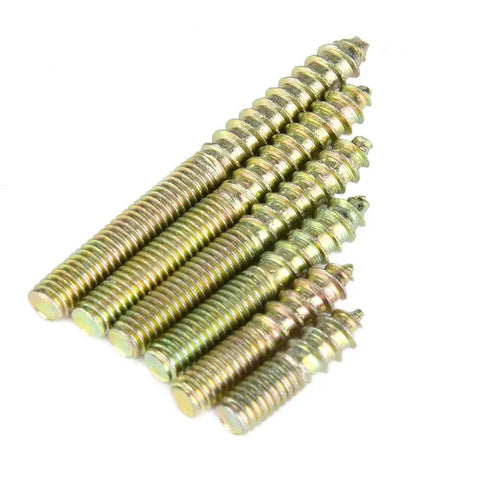 110 Pcs M4 Dowel Screws Hanger Bolts Dowel Pins Furniture Connectors Zinc Plated Iron Double Ended Screws for DIY Woodworking Projects