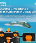 Dope Remote Control Water Snake Toy With Camera For Pool Play and remote showing demonstration of python swimming motion