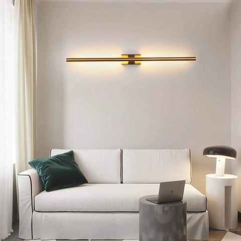 Gold Finish 39 Inch LED Wall Sconce Sleek Dope Slim Linear Light For Living Room Bedroom Hallway Foyer Corridor 14W 980 Lumens 3000K