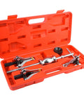Pro Level Carbon Steel Gear Bearing Puller Kit With Real 1 2 KG Slide Hammer And Solid 3 Jaw Internal External Removal Tool Built For Mechanics Doing Serious Garage Repairs And Engine Tune Ups Everyday, in red case