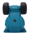 Cordless Mini Bench Grinder With No Nonsense Setup And Knockout Suction Base Running 5500 RPM Dual 70 MM Wheels rear view.