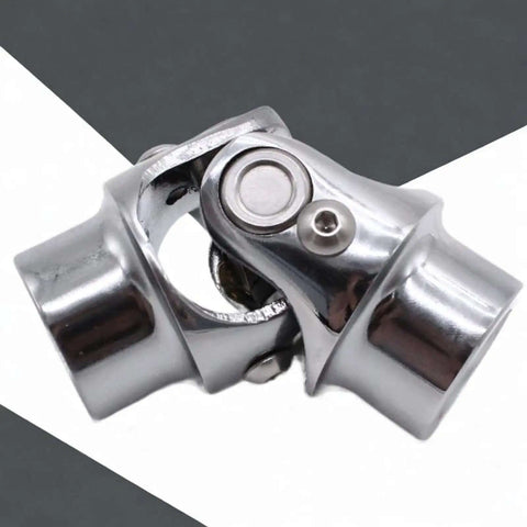 Smooth Single Shaft Universal Joint Made From Premium Stainless Steel For Heavy Duty Car Steering, Quick And Easy Install Kit With 3/4 Inch Ends That Fit Most Vehicles Perfectly, close-up