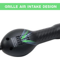 Rear view of hot air rework station handle with grille air intake design, part of Hot Air Rework Station For Electronics Soldering With 500C Temperature Control And 932F Range Pro Grade Dual Function Heat Gun With Adjustable Air Volume SMD Rework Tool For PCB Repairs