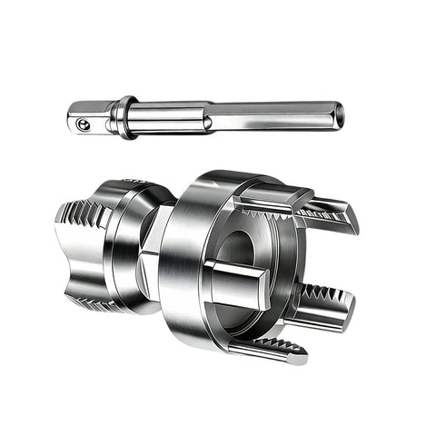 Heavy Duty Pipe Threader Kit Built With Tough Alloy Teeth For No Sweat PPR Chamfering And Deburring Anti Jam Plumbing Tool showing chrome alloy threading head.