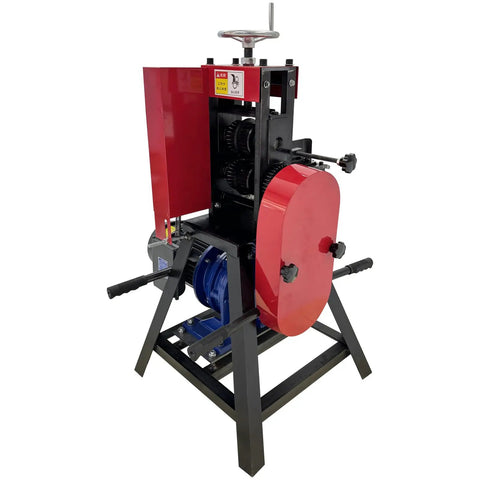 Beast Of A Wire Stripping Machine 220V 4KW With 1440 RPM Rip Through Scrap Copper Cables Fast Strips Rubber And Plastic Insulation From Single And Multi Core Conductors IP54 Rated Dual Roller Blade System, front view