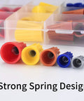 102 Pcs Wire Nut Connectors Kit with Colorful Caps and Spring Loaded Twist Nuts displayed in packaging