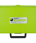 Bright green casing of Shaft Blaster Motor Shaft Cutter Tool For HVAC R Systems, portable storage for rapid DIY repairs