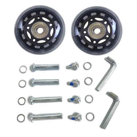 2 Pack 70mm Luggage Replacement Wheels With 8mm Axles And ABEC7 608ZZ Bearings, Rubber Inline Roller Skate Style Wheels With Hardware