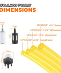 Dimensions of 4 Sizes 16 Feet Fuel Line Hose Kit For Zama Stihl Poulan Craftsman Husqvarna Trimmers Chainsaws And Blowers