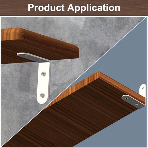 White 2.5 Inch Stainless Steel L Bracket 6 Pack Right Angle Corner Braces For Wood Shelves Cabinets Frames With Screws application