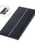 Portable 3W 6V Solar Panel With USB Output for Outdoor Adventures Monocrystalline Efficiency Works in Low Light