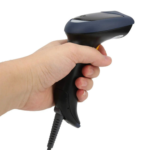 Hand holding Wired 2D Barcode Scanner USB Plug And Play For POS System, Computer, And Data Entry, 1D And QR Code Reader
