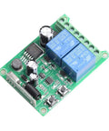 Two Channel Wireless Remote Switch Kit 12V 24V 36V 48V 433MHz Transmitter With Receiver circuit board with components
