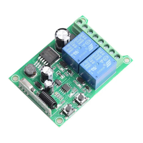 Two Channel Wireless Remote Switch Kit 12V 24V 36V 48V 433MHz Transmitter With Receiver circuit board with components