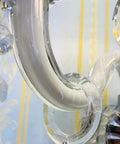 Fresh Modern European Crystal Wall Sconces For Living Room And Bedroom Bedside Entrance Hallway Staircase Vanity Backdrop 40X46Cm close-up detail of sleek crystal arm.