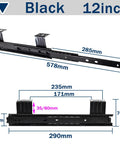 Heavy Duty Drawer Slides With Full Extension And Ball Bearings Three Fold Design Adjustable 24 To 29 Cm, black 12 inch, 285mm