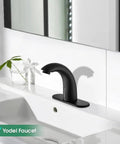 Touchless Bathroom Sink Faucet Matte Black With Automatic Sensor And Hands Free Water Saving Fixture For Commercial Use Battery Or 110V AC Powered 1 Or 3 Hole Installation